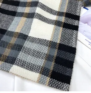 Classic plaid imitation cashmere scarf detail view, winter warm soft winter fashion accessory.