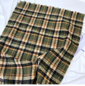 Women vintage green plaid scarf winter cozy warm tassel shawl classic blanket wrap