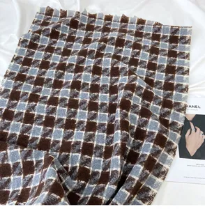 Écharpe à carreaux d'hiver pour femme, châle doux à franges imitation cachemire.