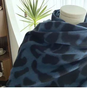 Winter soft blue black leopard print cashmere feel scarf fashion warm women shawl