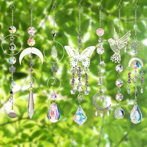 Set di acchiappasole in cristallo da appendere, arcobaleno per finestre e decorazione giardino.