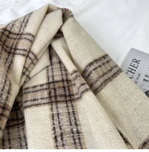winter warm plaid scarf thick soft cozy tassel shawl long winter neck wrap for women