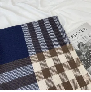 Autumn winter classic plaid scarf imitation cashmere warm shawl stylish tassel neckerchief