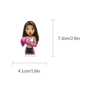 Fitness meisje waterdichte DIY sticker voor telefoonhoesje en waterfles 7.3x4.1cm
