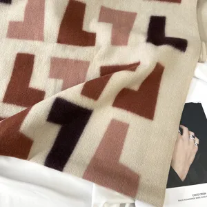 Women winter warm cashmere feel scarf geometric print fashion shawl tassel cozy neck wrap