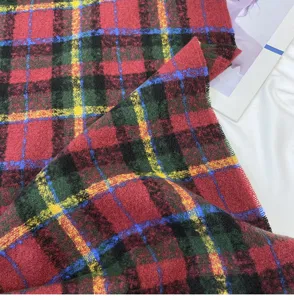 Cozy red green plaid winter scarf imitation cashmere retro soft warm shawl wrap style