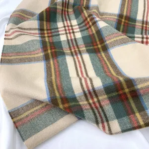 Classic winter tartan plaid scarf for women, soft imitation cashmere shawl, cozy neckwear.