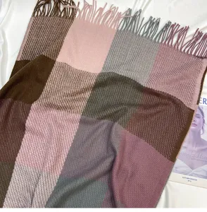 Autumn winter women plaid scarf cozy tassel warm fashion shawl casual wrap winter neckwear