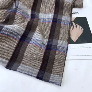 Femme Hiver Écharpe à Carreaux Motif Classique Imitation Cachemire Chaud Franges Mode