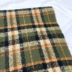 Classic green plaid winter scarf soft double-sided cashmere feel shawl for women fashion.