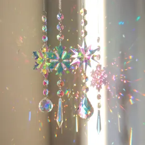 Crystal suncatcher window hanging prism rainbow maker car rearview mirror pendant decor