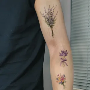 Waterproof watercolor floral temporary tattoo sticker set for arm party body art decoration