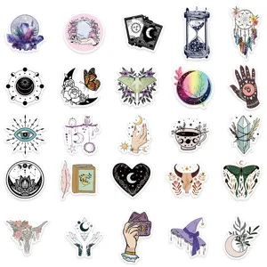 Set d'autocollants imperméables Boho Witchy pour déco DIY de ordinateur, carnet et gourde.