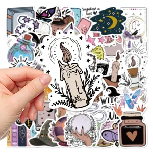 50 pcs Boho Witchy autocollants doodle imperméables en vinyle pour ordinateur bouteille journal.