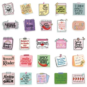 50pcs bookish stickers cute creative literary planner laptop vinyl decal waterproof packs