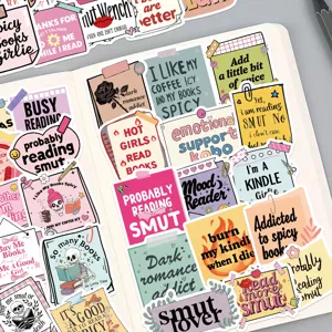 Bookish sticky note stickers decorative aesthetic stationery for journal laptop diary use.