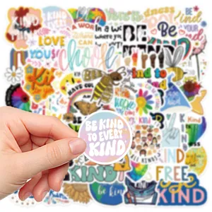 Simpatici adesivi in vinile impermeabile Be Kind per laptop diario custodia decoro