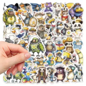 50pcs Cute Wild Animal Stickers Cartoon Vinyl Waterproof Decals for Luggage Laptop