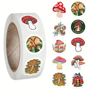 Paddenstoel sticker rol decoratieve labels waterdicht schattige esthetische briefpapier knutselen