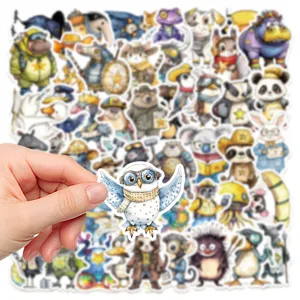 50 cute wild animal portrait stickers cartoon decorative stickers for luggage and laptop