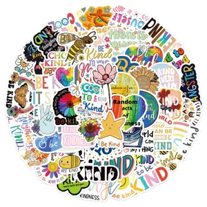 50pz adesivi motivazionali be kind per laptop diario custodia telefono impermeabili