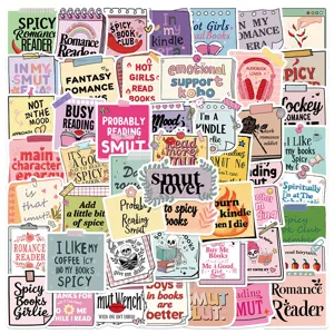 Bookish sticker pack 50pcs waterproof cute aesthetic vinyl stickers for laptop water bottle journal