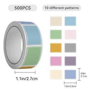 Colorful Self Adhesive Label Stickers Decorative Tape For Handbook Journal Envelopes Laptop Stationery Supplies