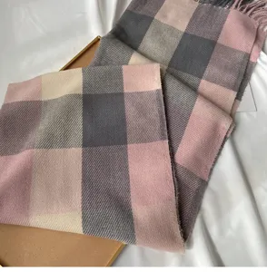 Women large plaid scarf Korean style autumn winter imitation cashmere retro fringe shawl