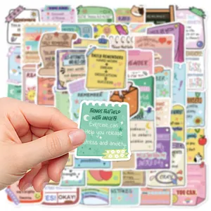 54pcs mental health inspirational stickers aesthetic waterproof cute stationery decal packs