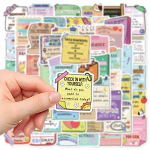 54pcs mental health motivation stickers waterproof DIY journal laptop luggage cute decals