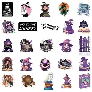 Bookish sticker pack aesthetic vinyl waterproof decals for laptop journal luggage case 50pcs