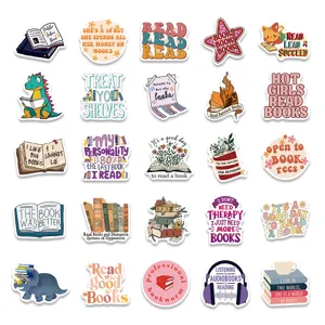 Reading stickers waterproof laptop journal phone case waterproof decorative sticker set 50pcs