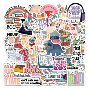 Reading Stickers Waterproof Decals Aesthetic Bookish Stationery For Laptop Journal Phone Case Water Bottle