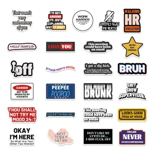 Funny meme waterproof stickers pack for laptop, phone case, and journal decoration.