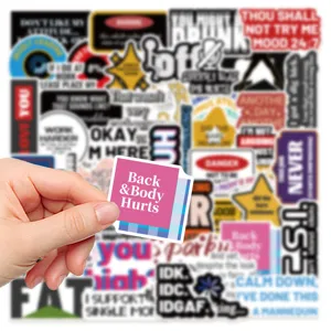 Waterproof funny meme stickers vinyl decal pack for laptop water bottle skateboard decor