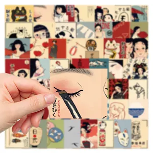 50 Pcs Original Japanese Vintage Style Stickers for Laptop Journal Phone Case iPad