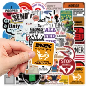 Waterproof vinyl funny quote stickers pack, cool graffiti decal for laptop and phone case.
