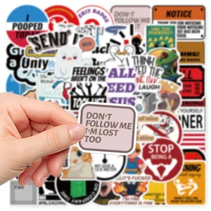 Waterproof funny meme vinyl stickers pack for laptop, journal, phone case, and water bottle.