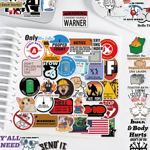 Waterproof funny meme stickers pack for laptop, journal, phone case and water bottle decor.