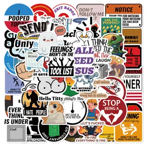 50pcs funny waterproof vinyl stickers pack for laptop water bottle skateboard luggage decor.