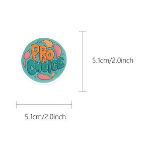 Adesivo impermeabile femminista rotondo per laptop bottiglia d'acqua 5.1cm stile rosa decoro