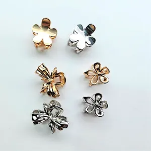 Mini Metal Hair Claw Clips Chic Floral Bow Hairpins Small Hair Catch Barrettes Hair Styling Accessories For Women