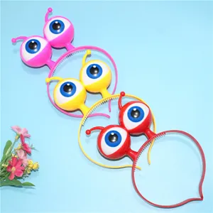 Glowing eyeball headband LED funny alien hair hoop for party Halloween costume prop detail view