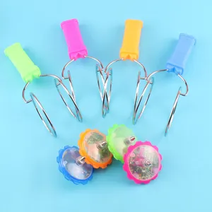 Colorful magnetic spinning top toy set with handles, glowing gyro toys for kids and fun play.