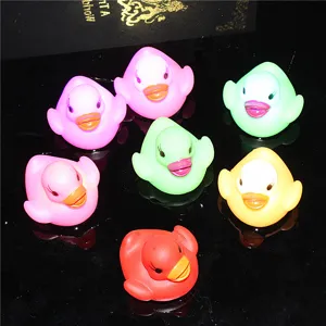 LED water sensing glowing duck bath toys, colorful floating ducks for kids water play.