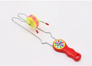Magnetic track flashing yo-yo toy, LED light up gyro spinning wheel for kids amusement.