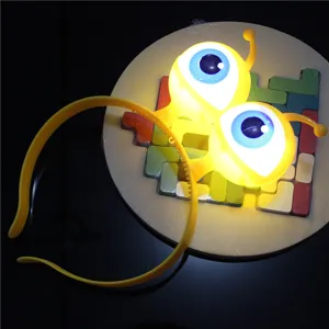 LED Glowing Eyeball Headband Funny Alien Monster Headpiece Party Costume Accessory