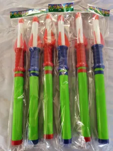 Hand push glowing rocket launcher toy set park outdoor kids fun toy colorful plastic rocket