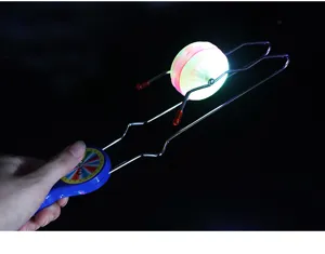 Close-up detail of the magic track flashing gyro toy, showing the glowing wheel on metal rail.