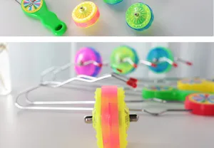 Set de juguete giroscopio de pista magnética iluminada con peonza parpadeante y mango.